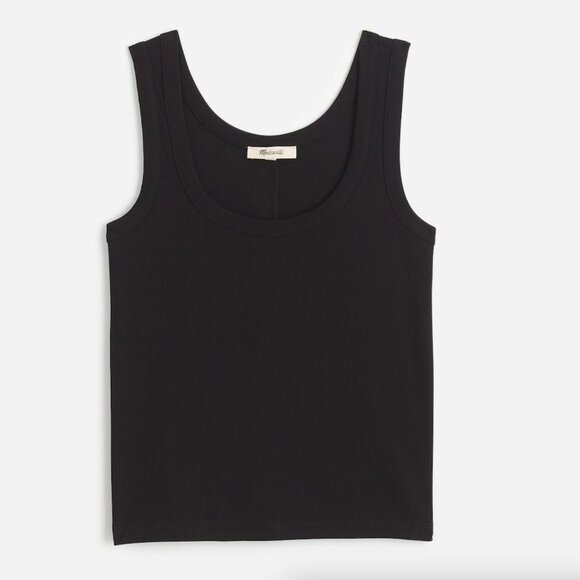 Madewell (Re)generative Cotton Ribbed Scoopneck Tank XS - Picture 1 of 5